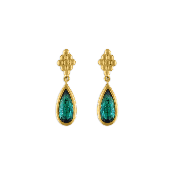 Elongated Small Green Tourmaline Nona Earrings