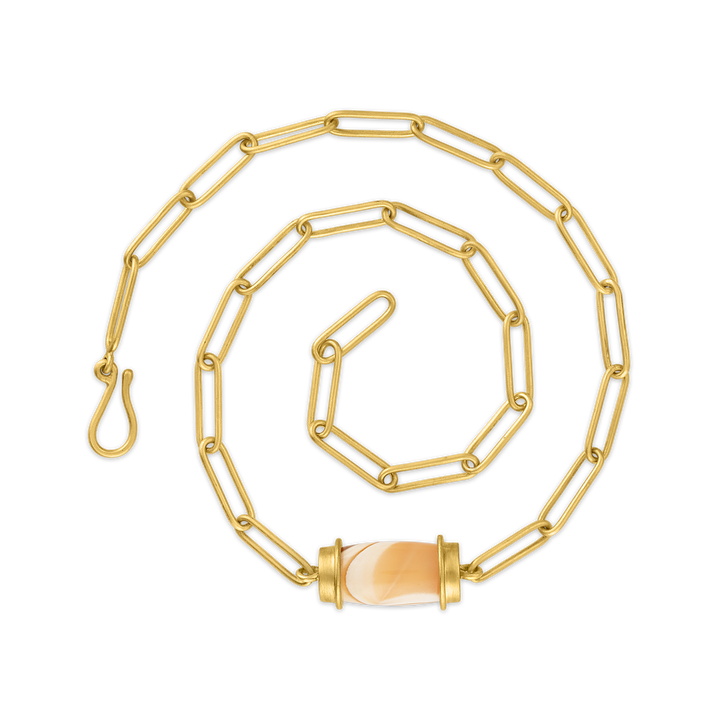 Paperlink Chain with Yellow Agate Drum