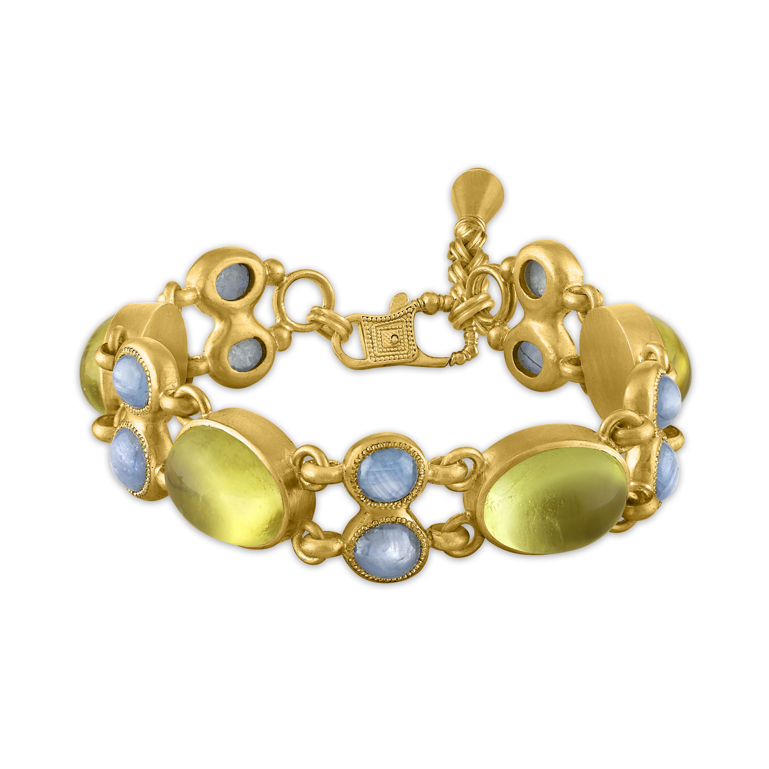 Hemera and Nyx Star Sapphire and Golden Beryl Bracelet