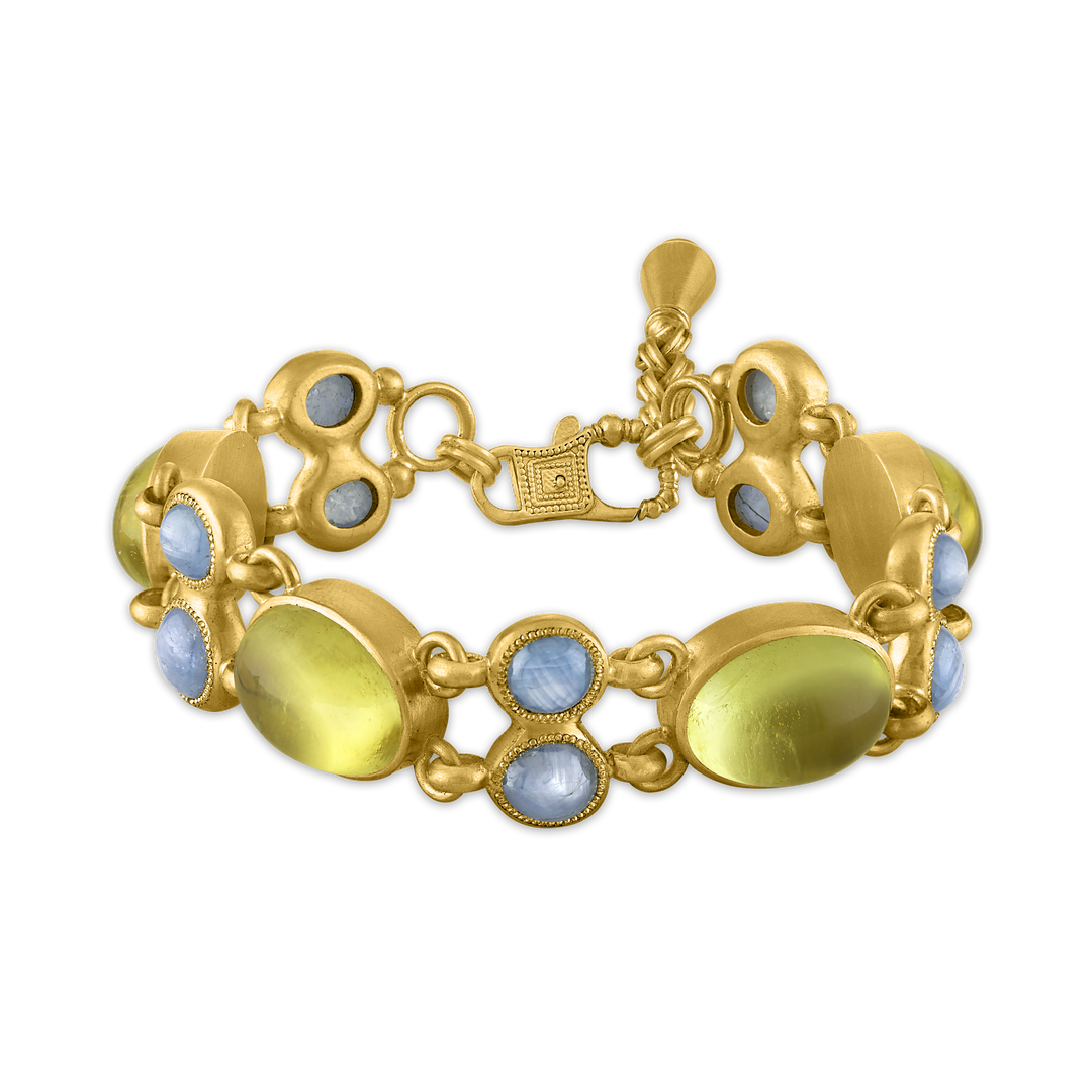 Hemera and Nyx Star Sapphire and Golden Beryl Bracelet