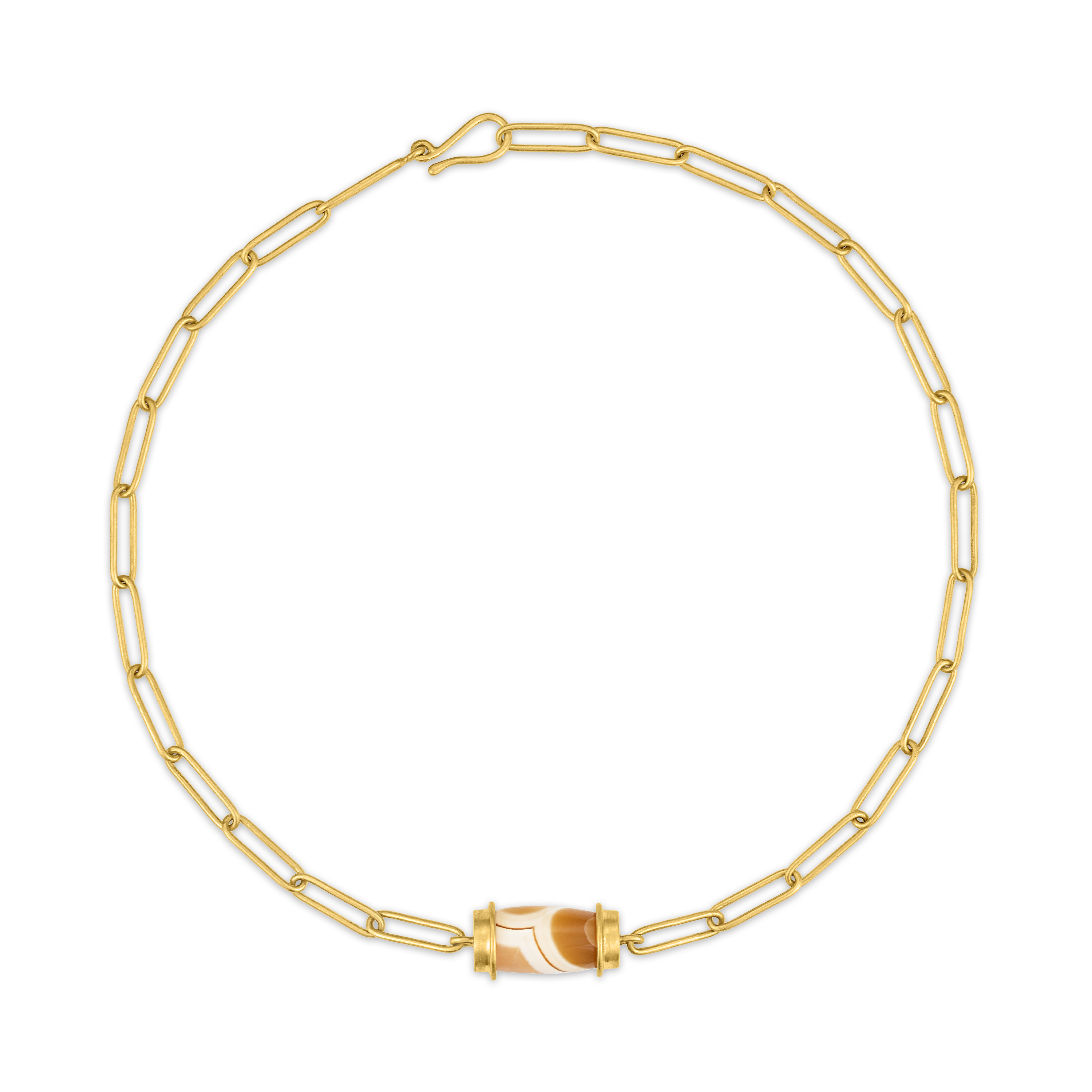 Paperlink Chain with Yellow Agate Drum