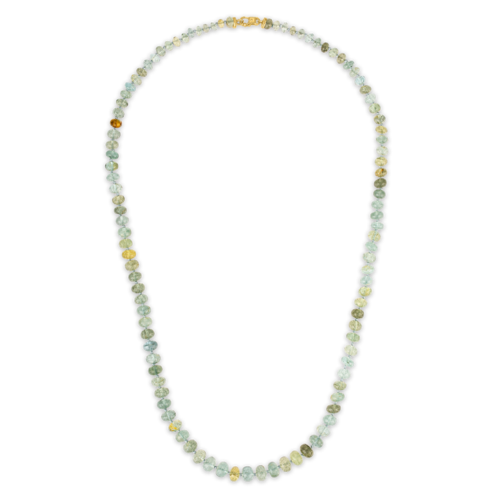 Moss Aquamarine Strand with Fibula Clasp