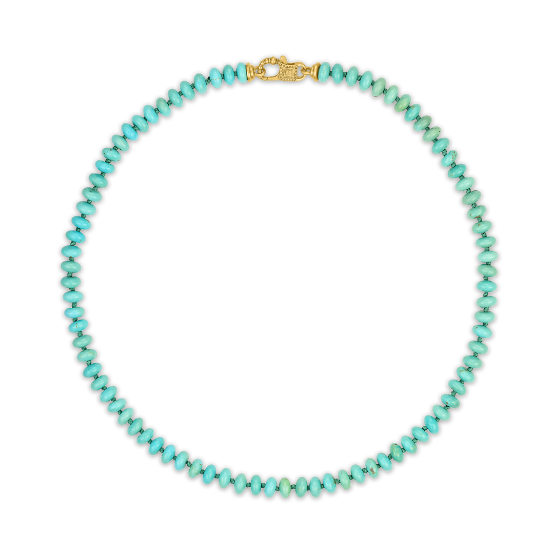 Turquoise Neclace with Large Fibula Clasp