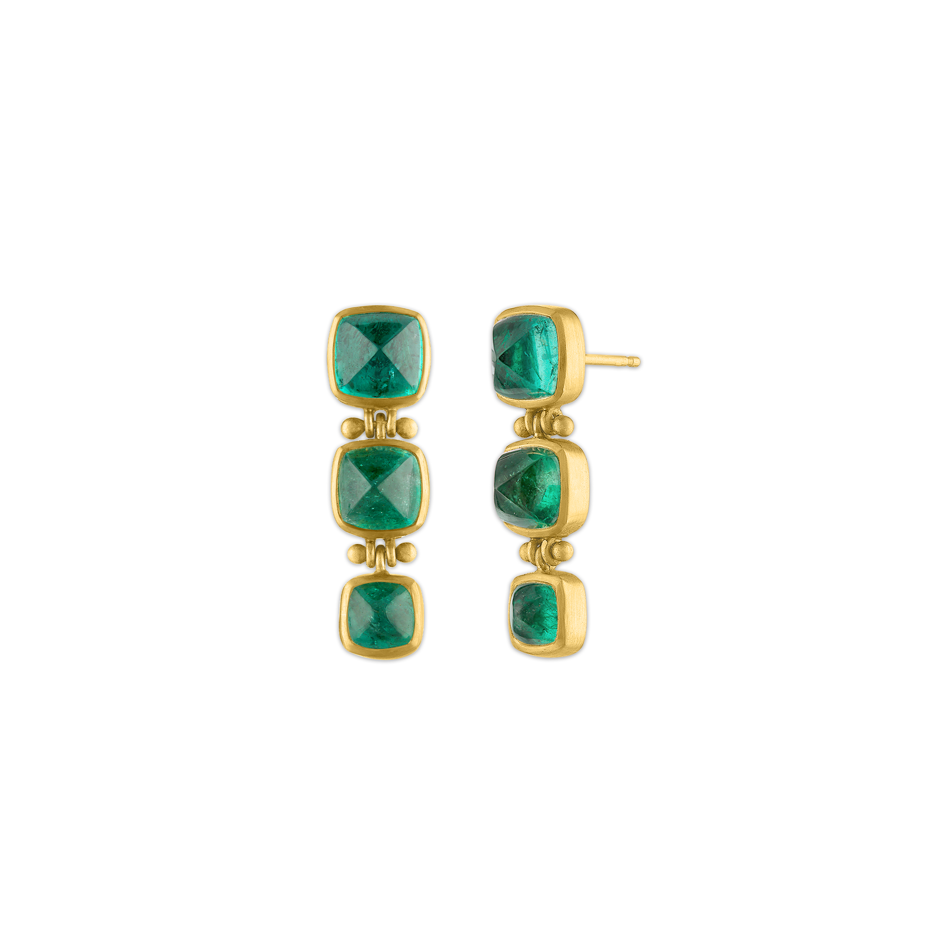 Trio Emerald Hinge Earrings