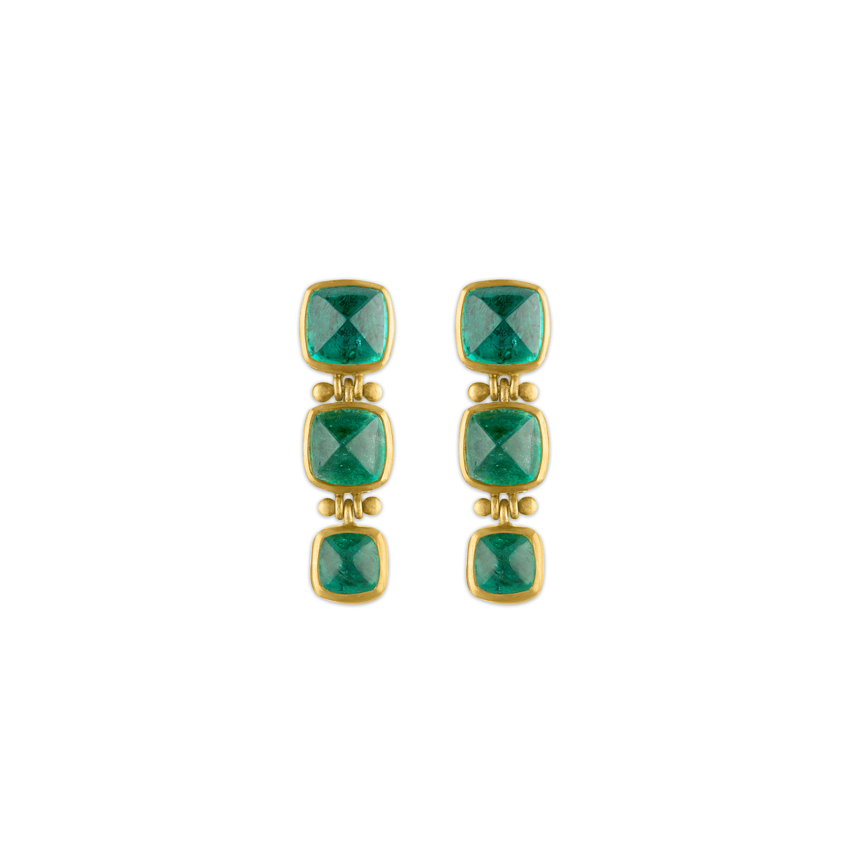 Trio Emerald Hinge Earrings