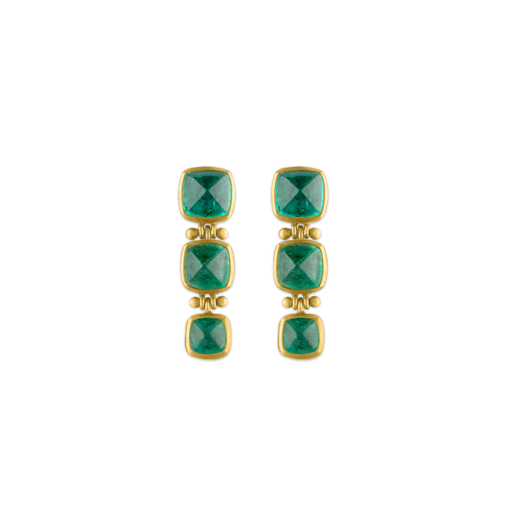 Trio Emerald Hinge Earrings