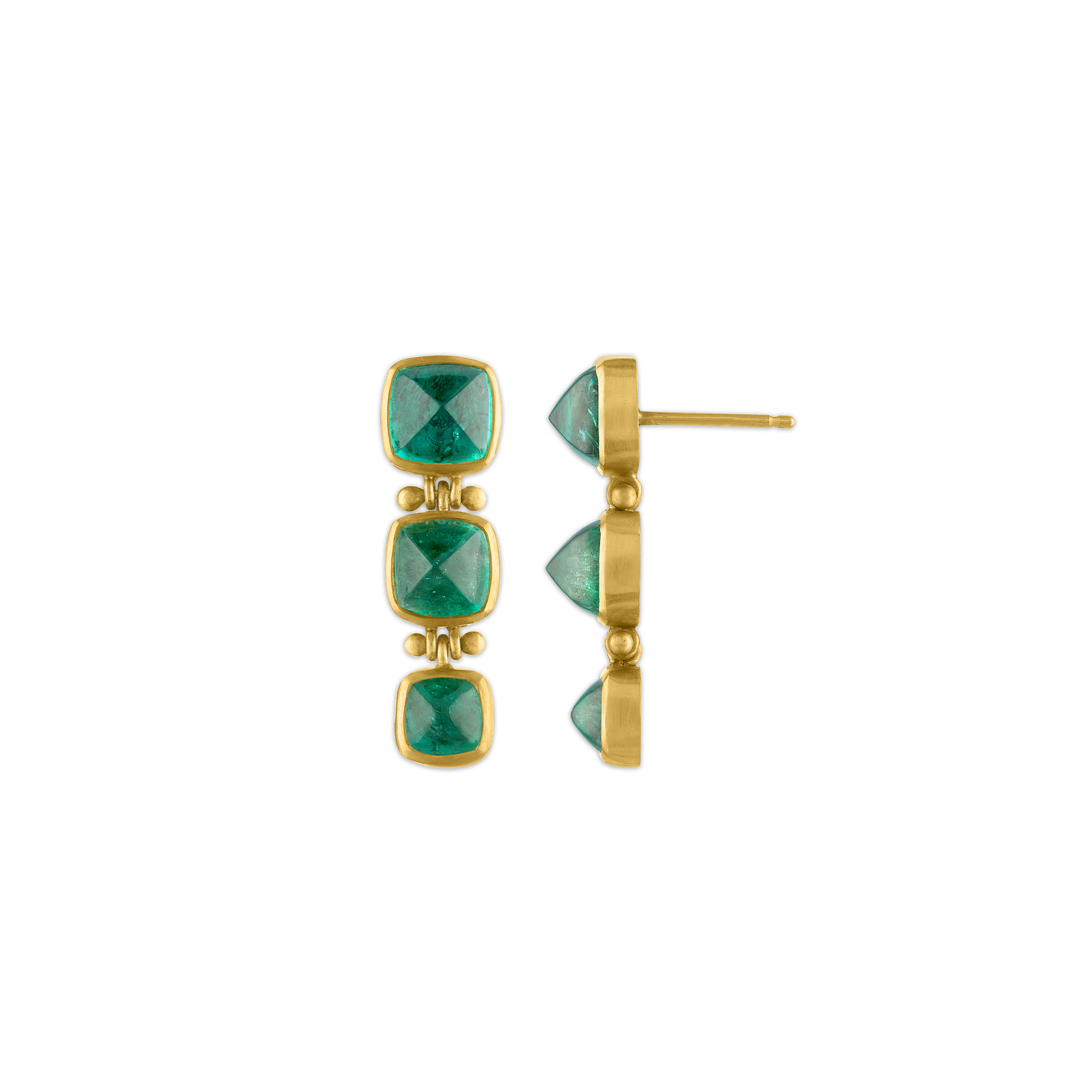 Trio Emerald Hinge Earrings