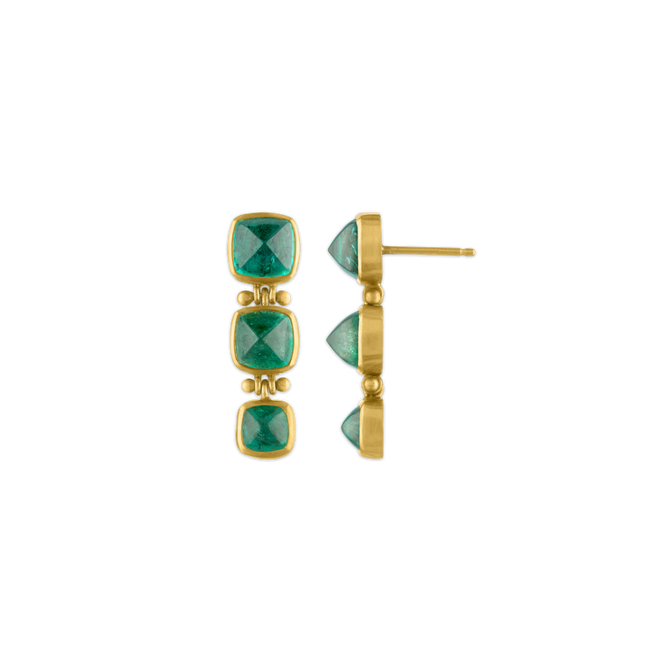 Trio Emerald Hinge Earrings