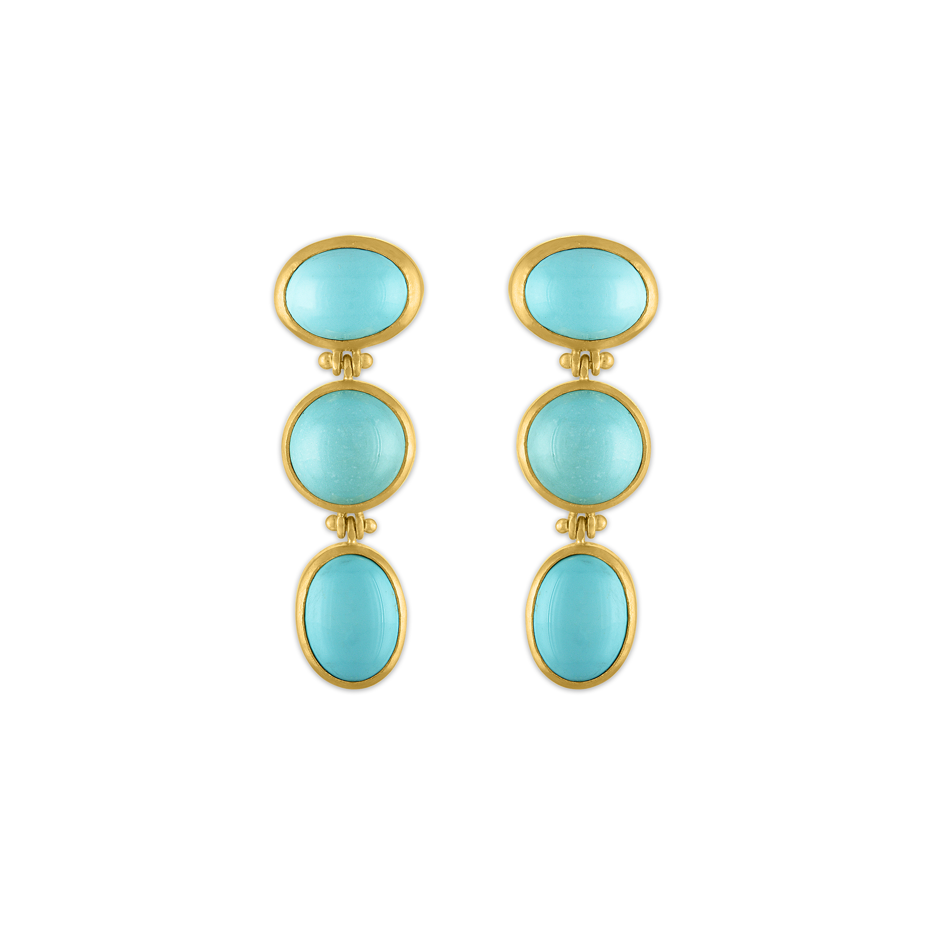 Persian Turquoise Trio Hinge Earrings