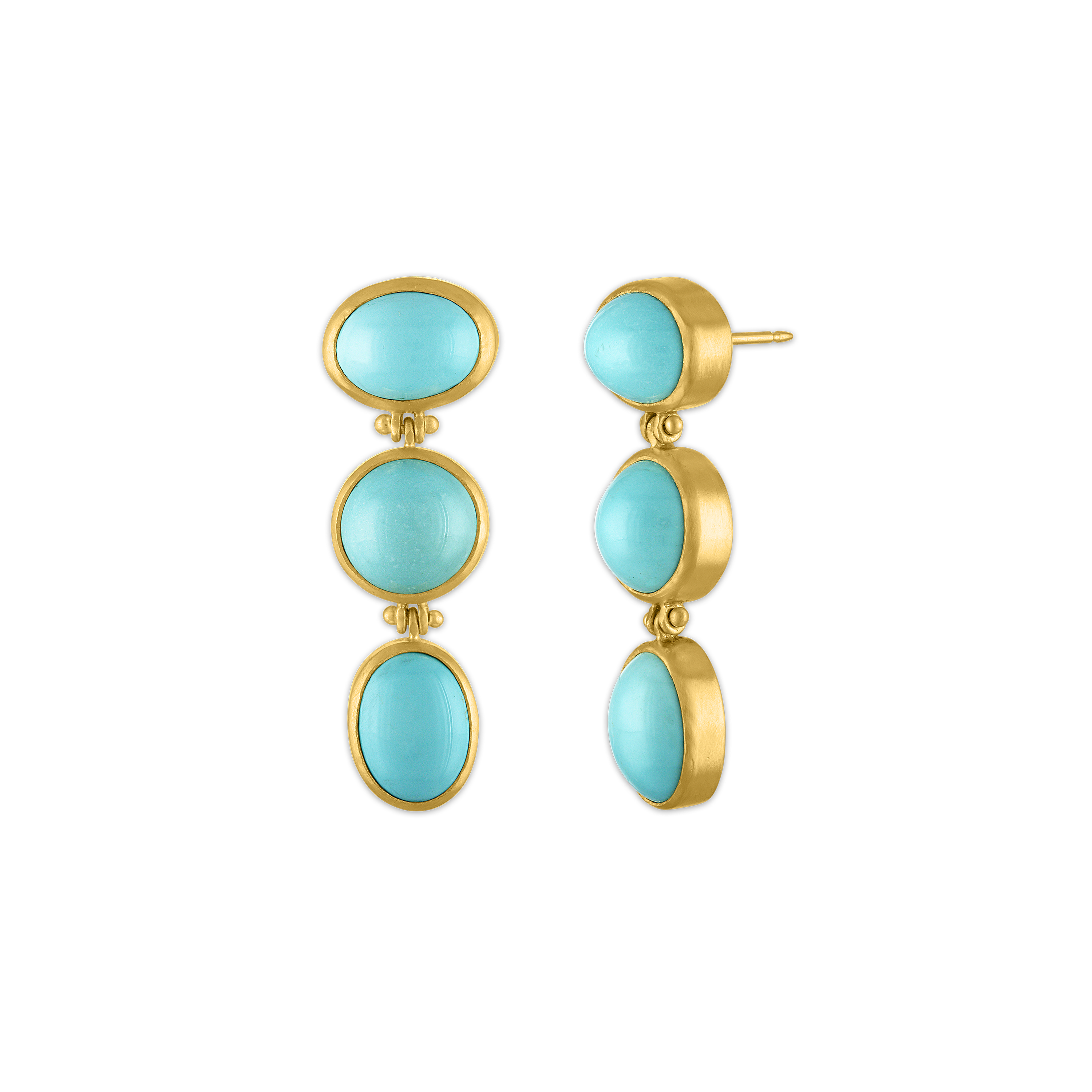 Persian Turquoise Trio Hinge Earrings