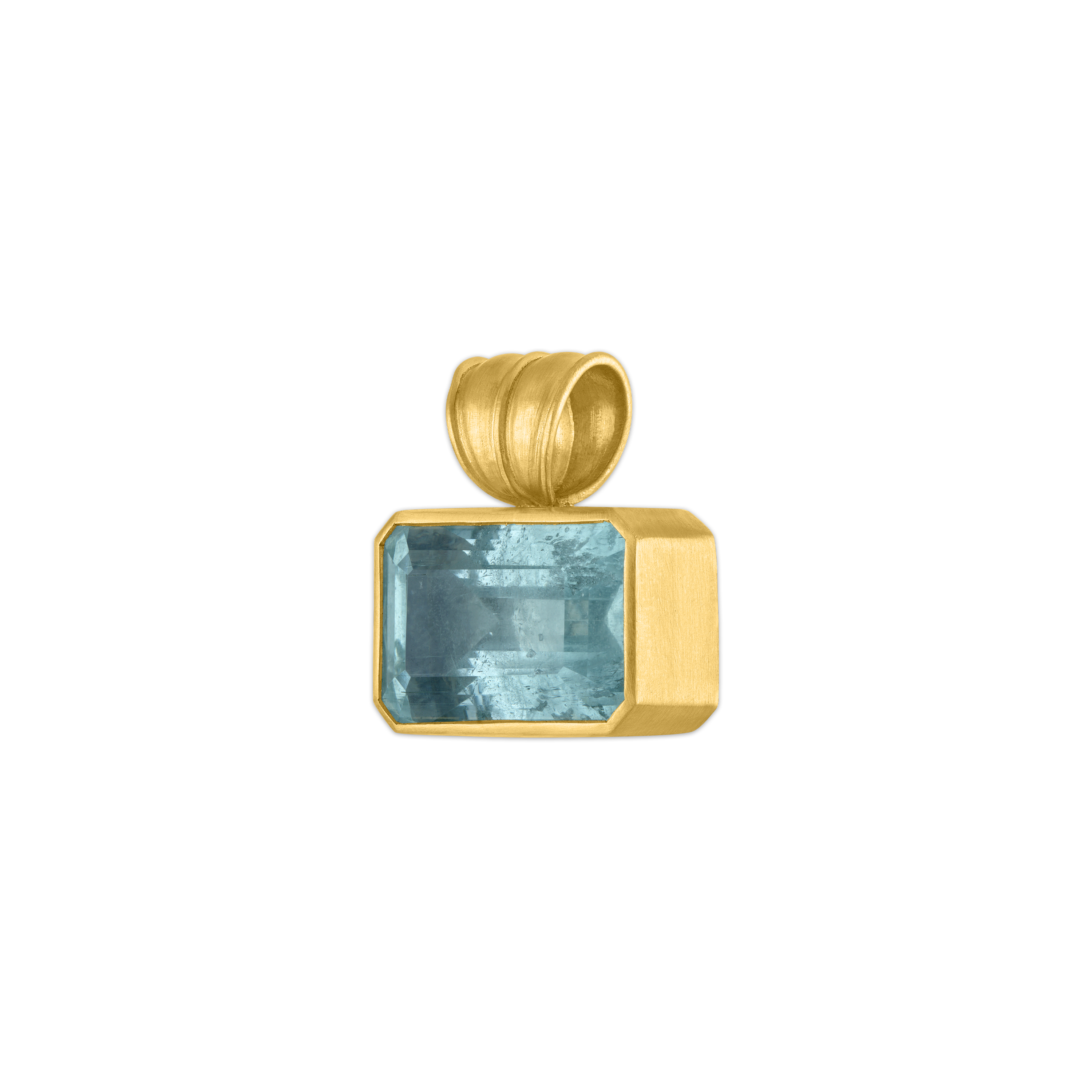 Medium Aquamarine Block Pendant