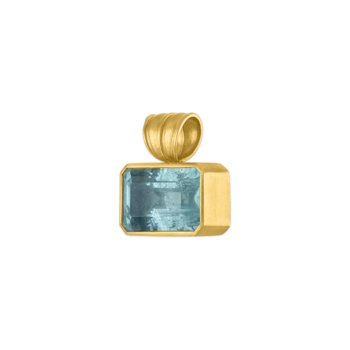 Medium Aquamarine Block Pendant