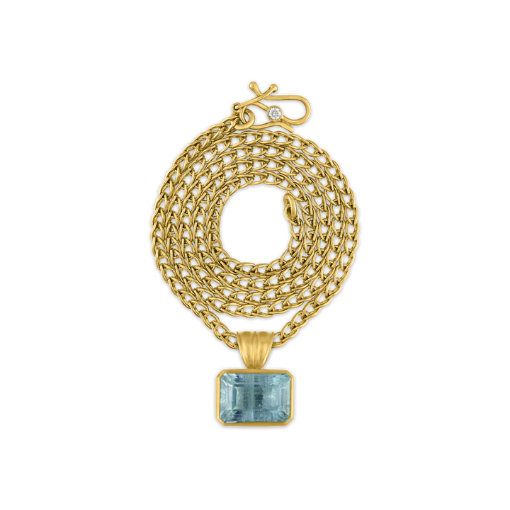 Medium Aquamarine Block Pendant