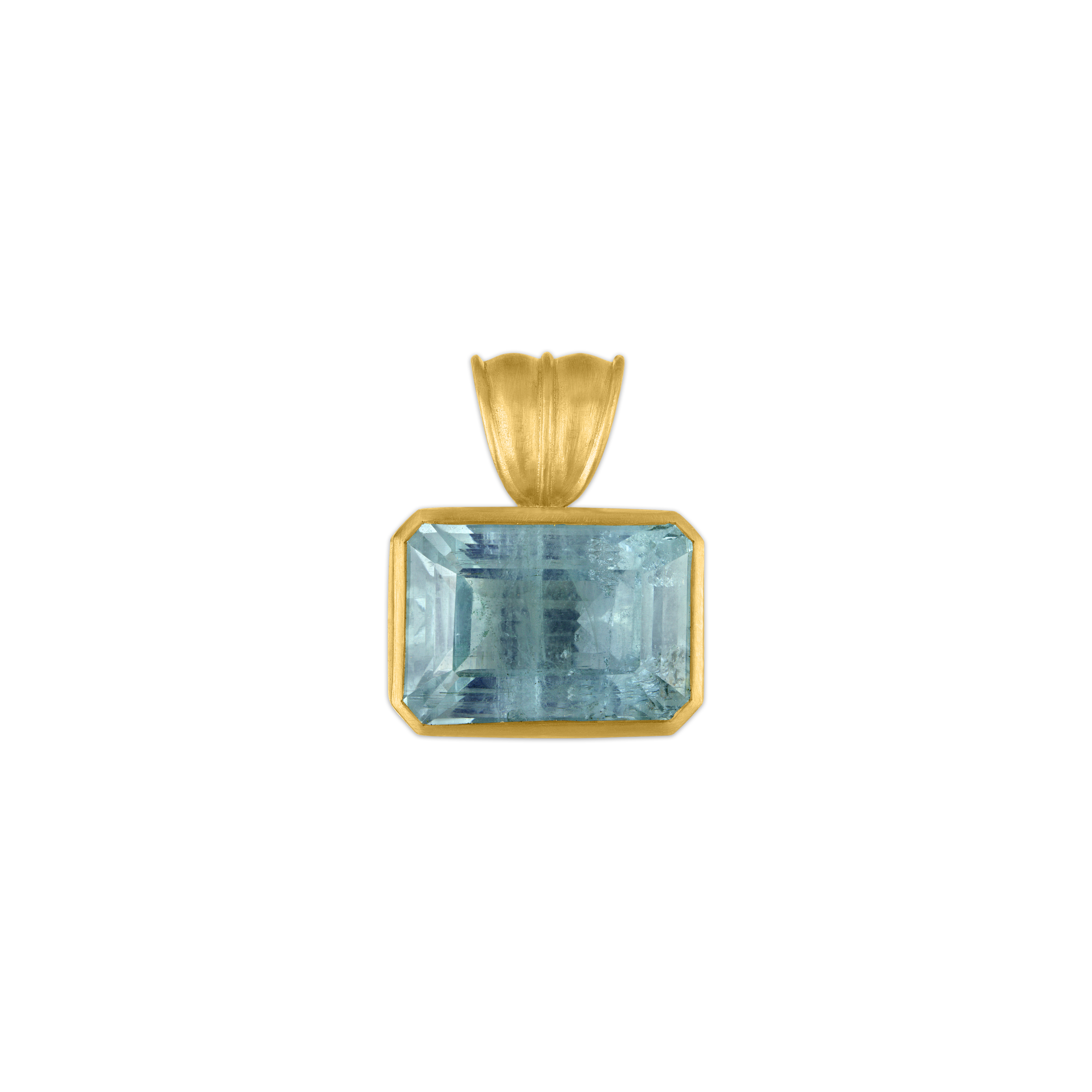 Medium Aquamarine Block Pendant