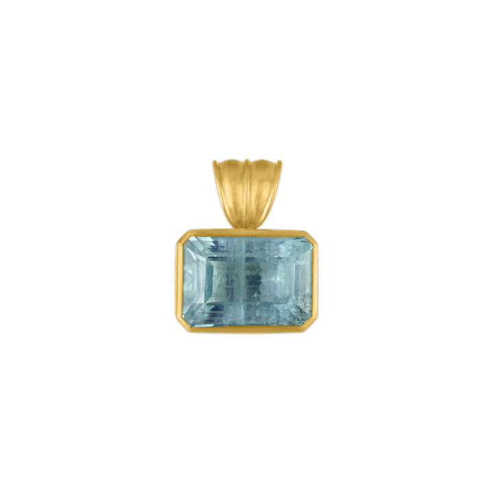Medium Aquamarine Block Pendant
