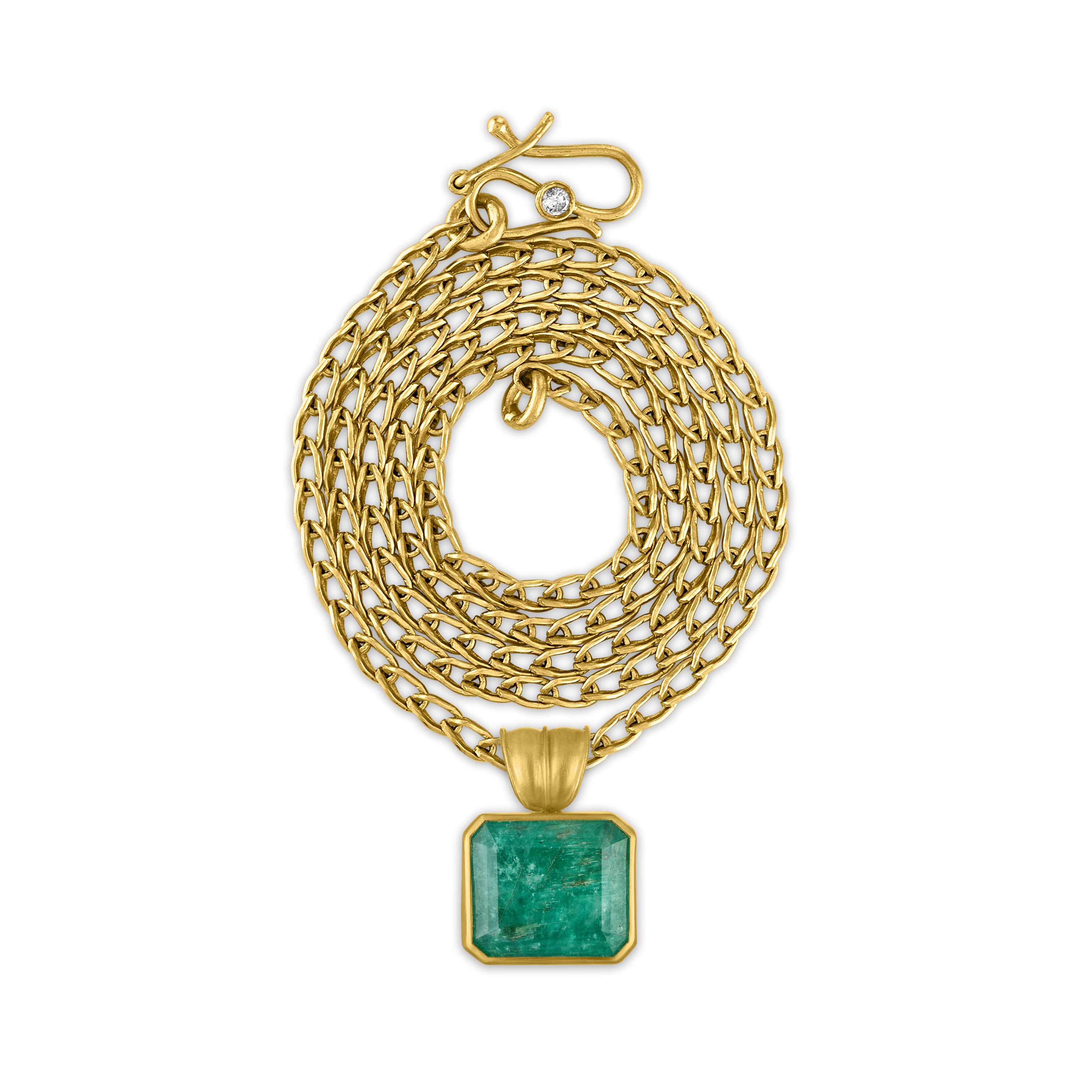 Medium Emerald Block Pendant