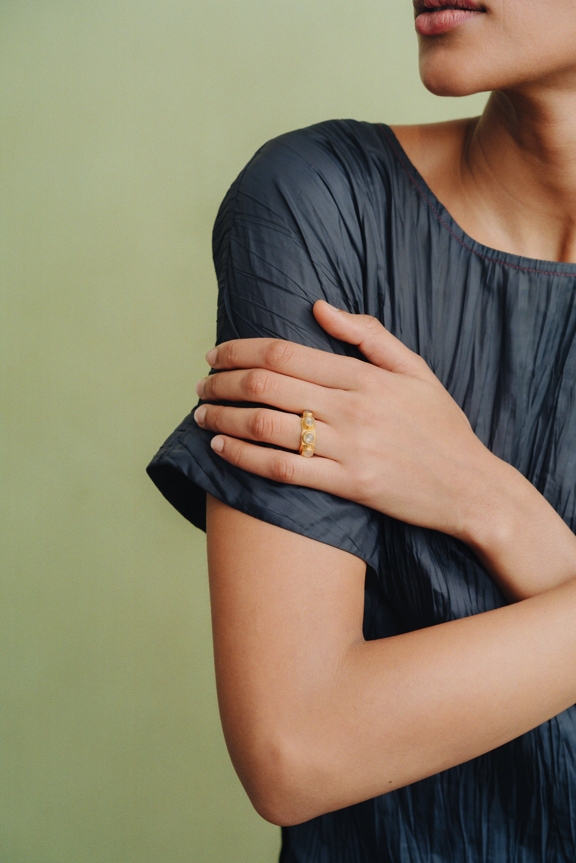Octagonal Diamond Ruin Ring