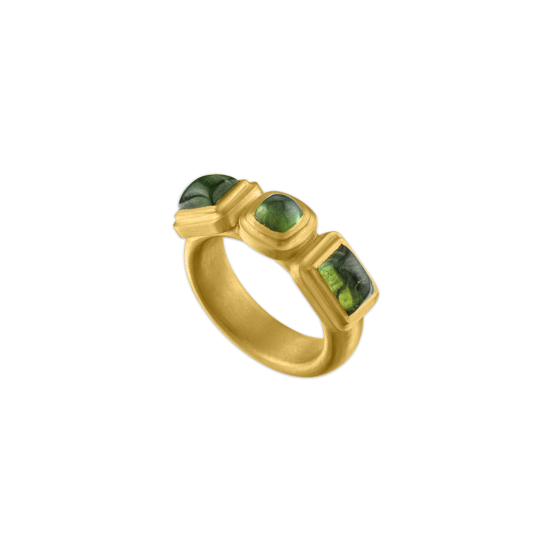 Green Tourmaline Moirai Ring