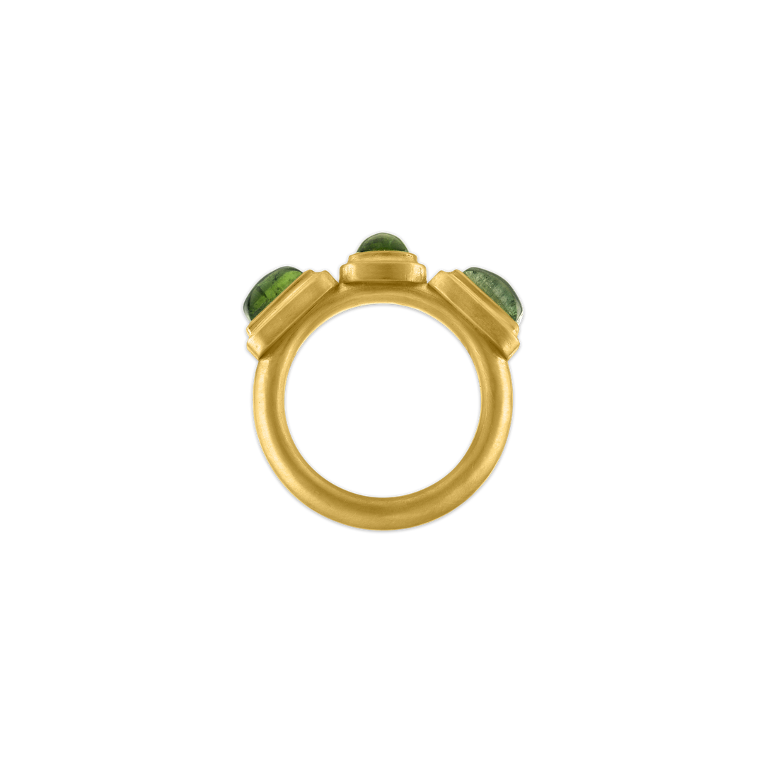 Green Tourmaline Moirai Ring